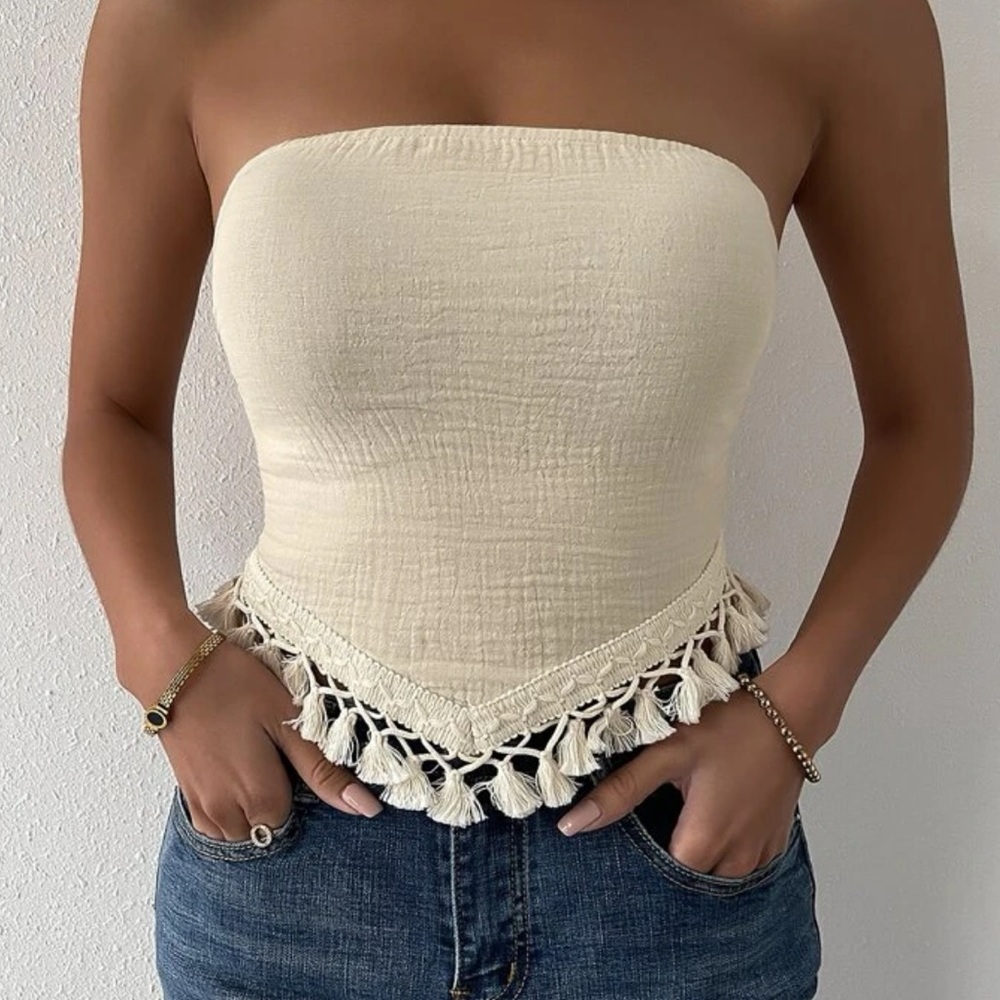 Beige tube top